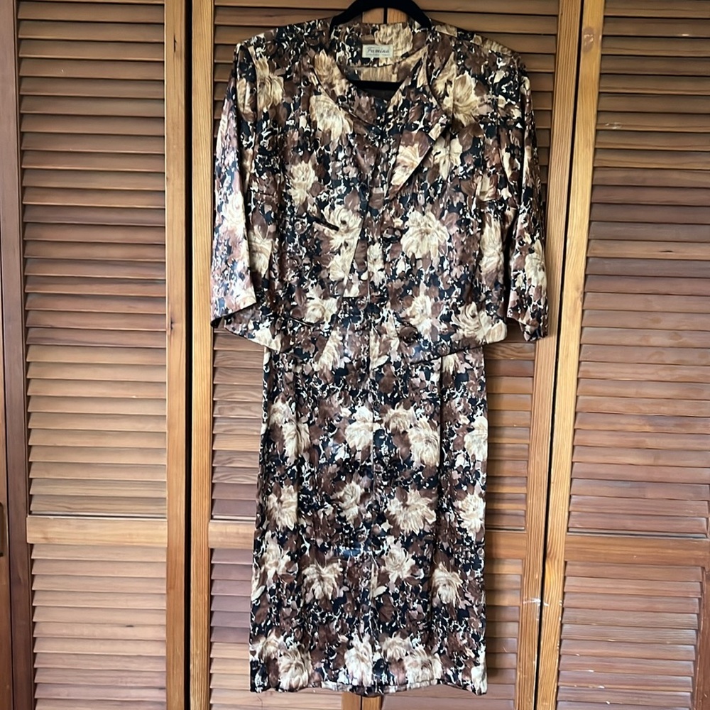 Vintage silk wiggle dress and jacket by FAMINA Japan